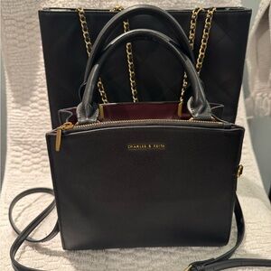 2 Charles & Keith bags(tote & satchel)